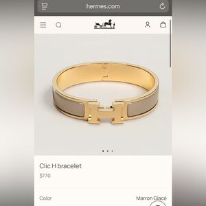 Hermès Clic H Bracelet in Gold and Cream